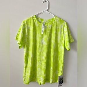NWT- Lululemon All Yours Tee, tie dye yellow. Size 6.